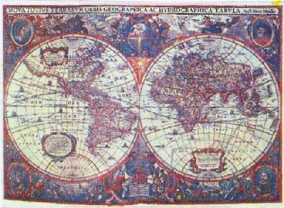 New Earth And Water Map Of The Entire World art print by Map