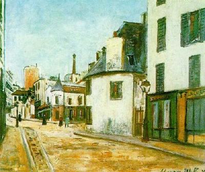 Rue De Mont Cenis art print by Maurice Utrillo