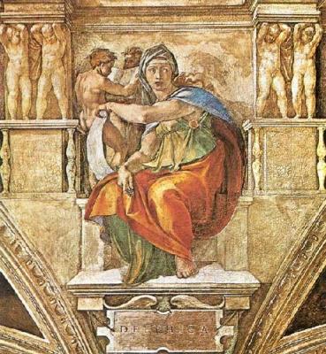 Delphic Sibyl art print by Michelangelo