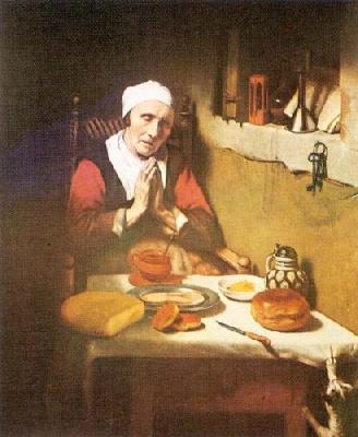 Old Woman Praying art print by Nicholas Maes