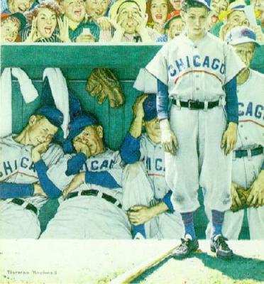The Dugout art print by Norman Rockwell