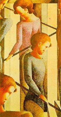 Scene On The Steps art print by Oskar Schlemmer