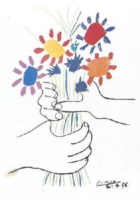 Hands With Flowers art print by Pablo Picasso