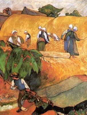 Harvest Scene art print by Paul Gauguin