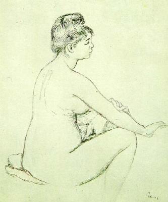 Bather Drying Herself art print by Pierre Auguste Renoir