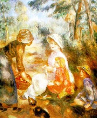 The Apple Seller art print by Pierre Auguste Renoir