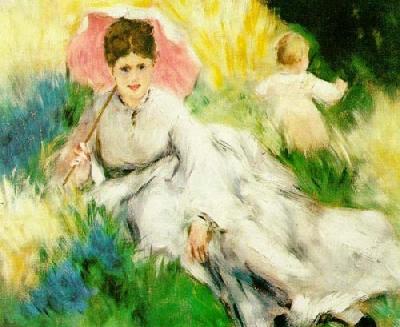 Woman With A Parasol art print by Pierre Auguste Renoir