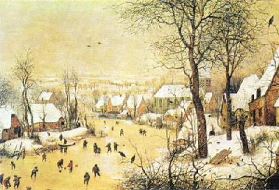 Winter Scene art print by Pieter Brueghel The Younger