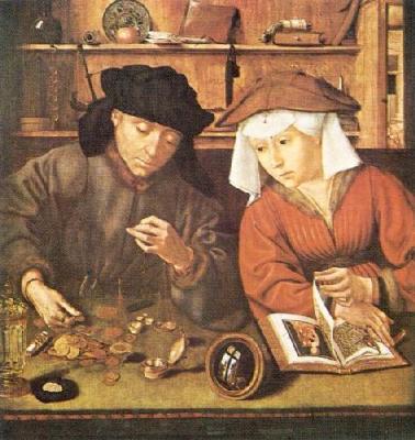 Moneylender And His Wife art print by Quentin Metsys