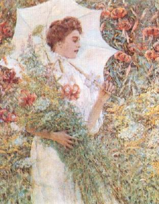 The White Parasol art print by Robert Reid