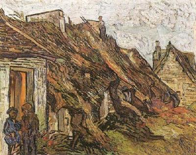 Farmhouses art print by Vincent Van Gogh