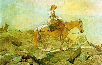 The Bridle Path, White Mountains art print by Winslow Homer
