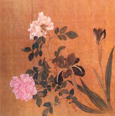 Roses And Iris art print by Yun Shou Ping