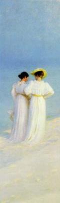 Sommeraften pa Skagen sonder art print by Peder Severin Kroyer