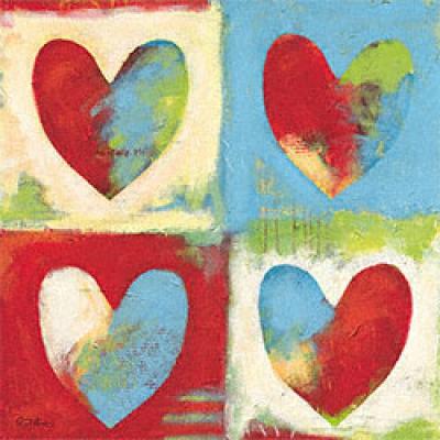 4 Hearts art print by Anna Flores