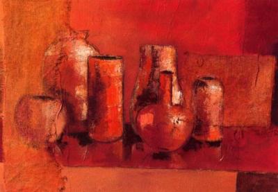 Mysic Pottery in Red art print by Jos Vasterd