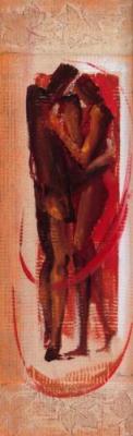 Figures Merge in Red art print by Shane Wilson