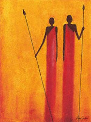Massais' tradition art print by Valerie Delmas