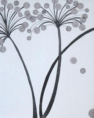 Silver Bubble Flowers art print by Alan Buckle