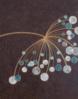 Teal Bubble Stem art print by Alan Buckle