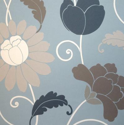 Aqua Retro Floral art print by Design Show