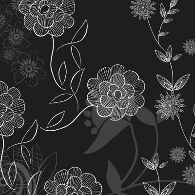 Monochrome Lace Floral art print by Kate Knight