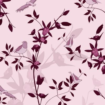 Pink Bird Stem art print by Kate Knight