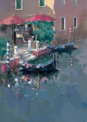 Venice Restaurant art print by Konchiu T.