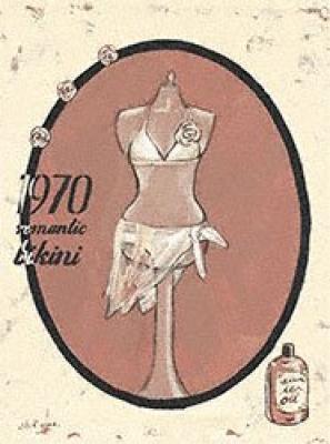1970 romantic bikini art print by Steff Green