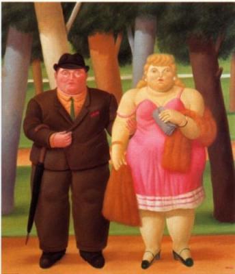 Una coppia, 1999 art print by Fernando Botero