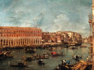 Veduta del Canal Grand con le Fabbriche Nuove di Rialto art print by Francesco Guardi