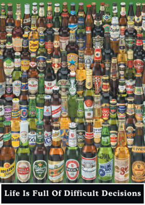 Difficult Decisions (Beer Bottles) art print by Giant Posters