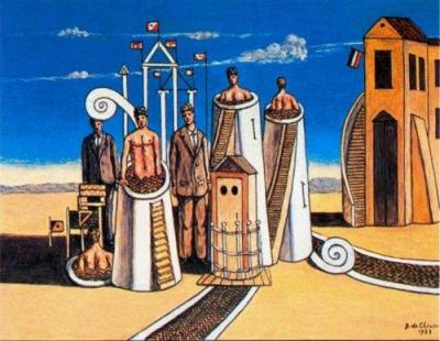 Bagni misteriosi art print by Giorgio de Chirico