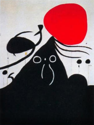 Dona davant la lluna I, 1974 art print by Joan Miro