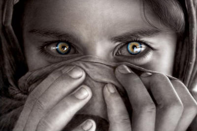 Afghan Girl (Eyes) art print by Maxi Posters