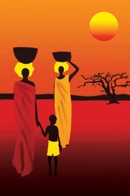 African Savanna Women art print by Maxi Posters