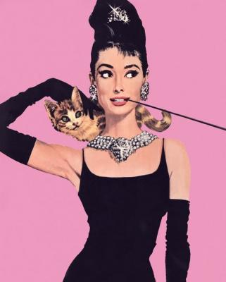 Audrey Hepburn (Pink) art print by Maxi Posters