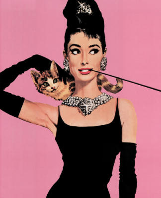 Audrey Hepburn (Pink) art print by Mini Posters