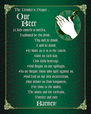 The Drinker's Prayer art print by Mini Posters