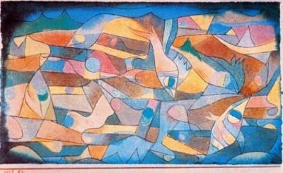 Spielende Fische - Miniaturarting art print by Paul Klee