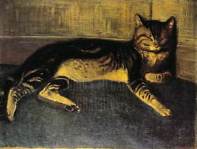 Chat Couche, 1912 art print by Theophile-Alexandre Steinlen