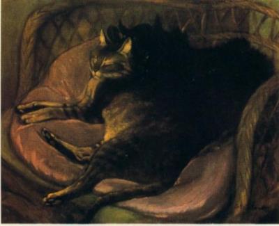 Chat allonge sur la sofa, 1888 art print by Theophile-Alexandre Steinlen