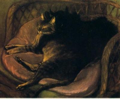Chat allonge sur la sofa, 1888 art print by Theophile-Alexandre Steinlen
