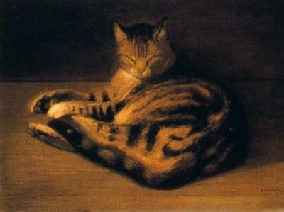 Chat couche, 1898 art print by Theophile-Alexandre Steinlen