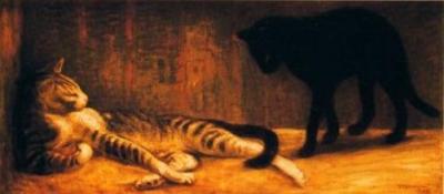 Chat et chatte, 1903 art print by Theophile-Alexandre Steinlen