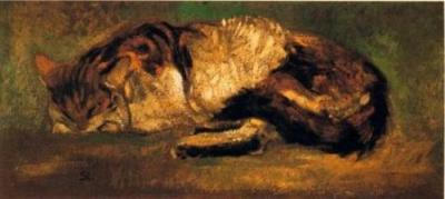 Chiffon endormi art print by Theophile-Alexandre Steinlen