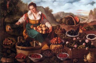 Fruttivendola art print by Vincenzo Campi