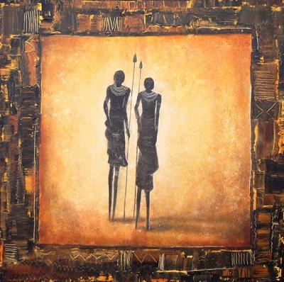 Les Deux Massais art print by Valerie Delmas