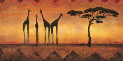 Les Girafes de Namibie art print by Valerie Delmas