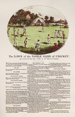 The Rules of Cricket (Restrike Etching) art print by Anonymous